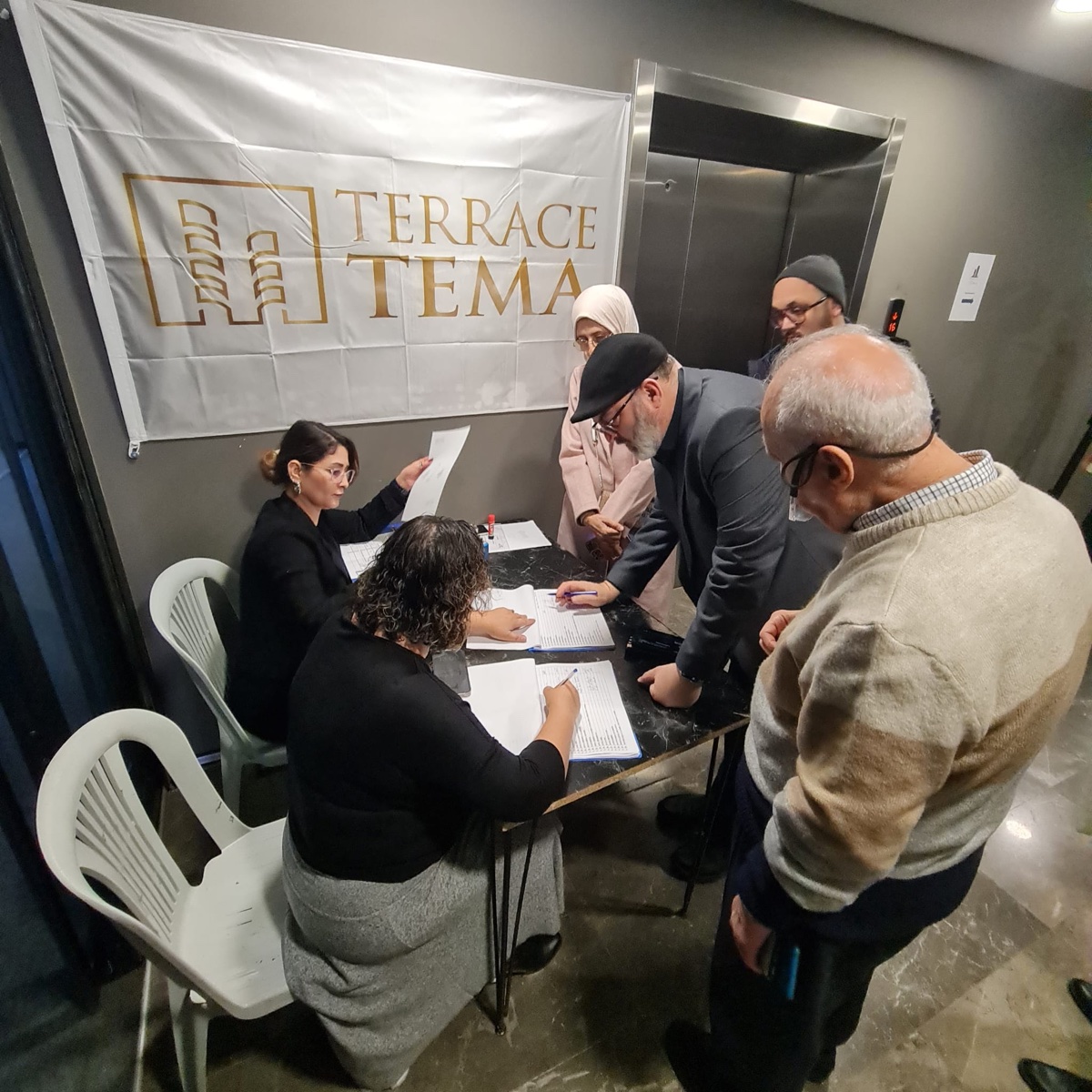 Resident registration desk